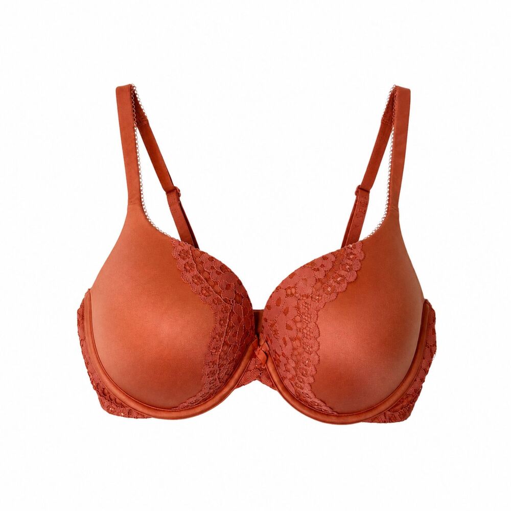 Victoria's Secret Body by Victoria Perfect Shape Lace Bra 36 D Mauve Sexy